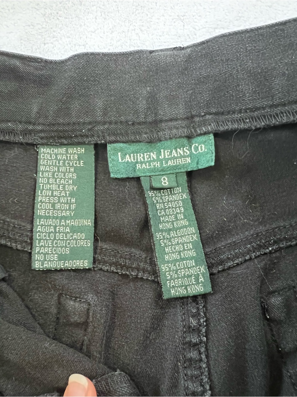 Lauren Jeans Co. Ralph Lauren Black Straight Leg Stretch Jeans Size 8 - Picture 2 of 9